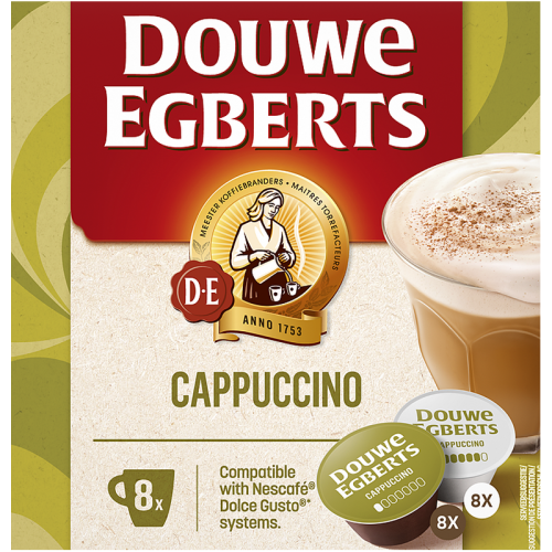 Капсули Douwe Egberts Cappuccino за Dolce Gusto, 16 бр., 8 напитки