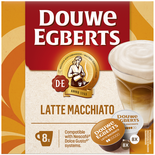 Кафе капсули Douwe Egberts Latte Macchiato за Dolce Gusto, 16 бр., 8 напитки