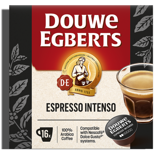 Кафе капсули Douwe Egberts Espresso Intenso за Dolce Gusto, 16 бр., 100% Арабика