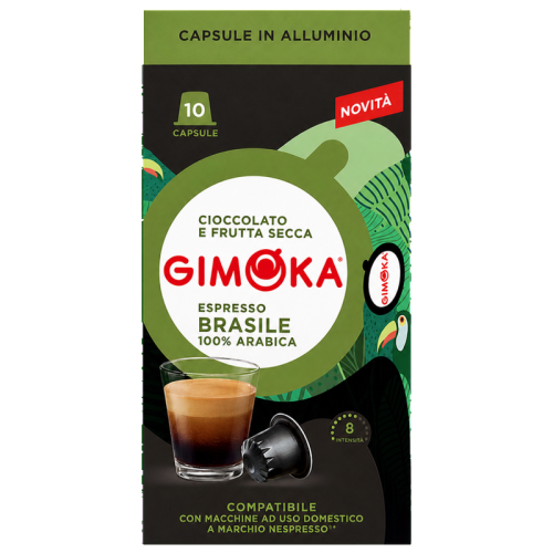 Кафе капсули Gimoka Brasile за Nespresso Original, 10 бр., 100% Арабика