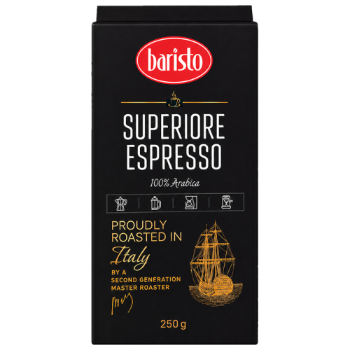 Мляно кафе Baristo Superiore Espresso, 250 г, 100% Арабика