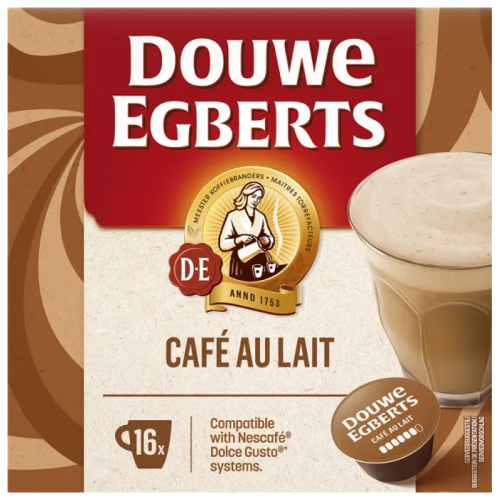 Кафе капсули Douwe Egberts Café au Lait за Dolce Gusto, 16 бр., 16 напитки