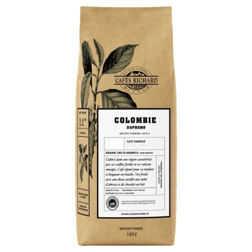 Кафе на зърна Cafés Richard Colombie Supremo, 500 г, 100% Арабика