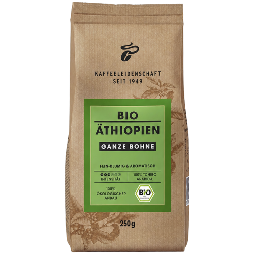 Кафе на зърна Tchibo Bio Äthiopien 250 г – био, 100% Арабика от Етиопия