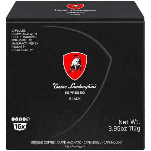Кафе капсули Lamborghini Black Dolce Gusto, 16 бр., интензитет 11, 7 г кафе в капсула