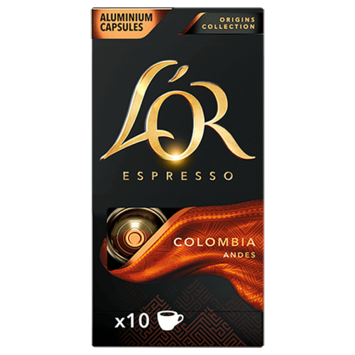 Кафе капсули L’OR Espresso Colombia за Nespresso Original, 10 бр. – предна опаковка