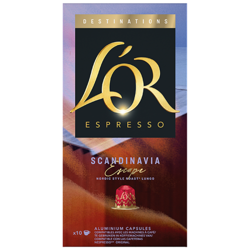 Кафе капсули L’OR Scandinavia Escape Lungo за Nespresso Original, 10 бр. – предна опаковка